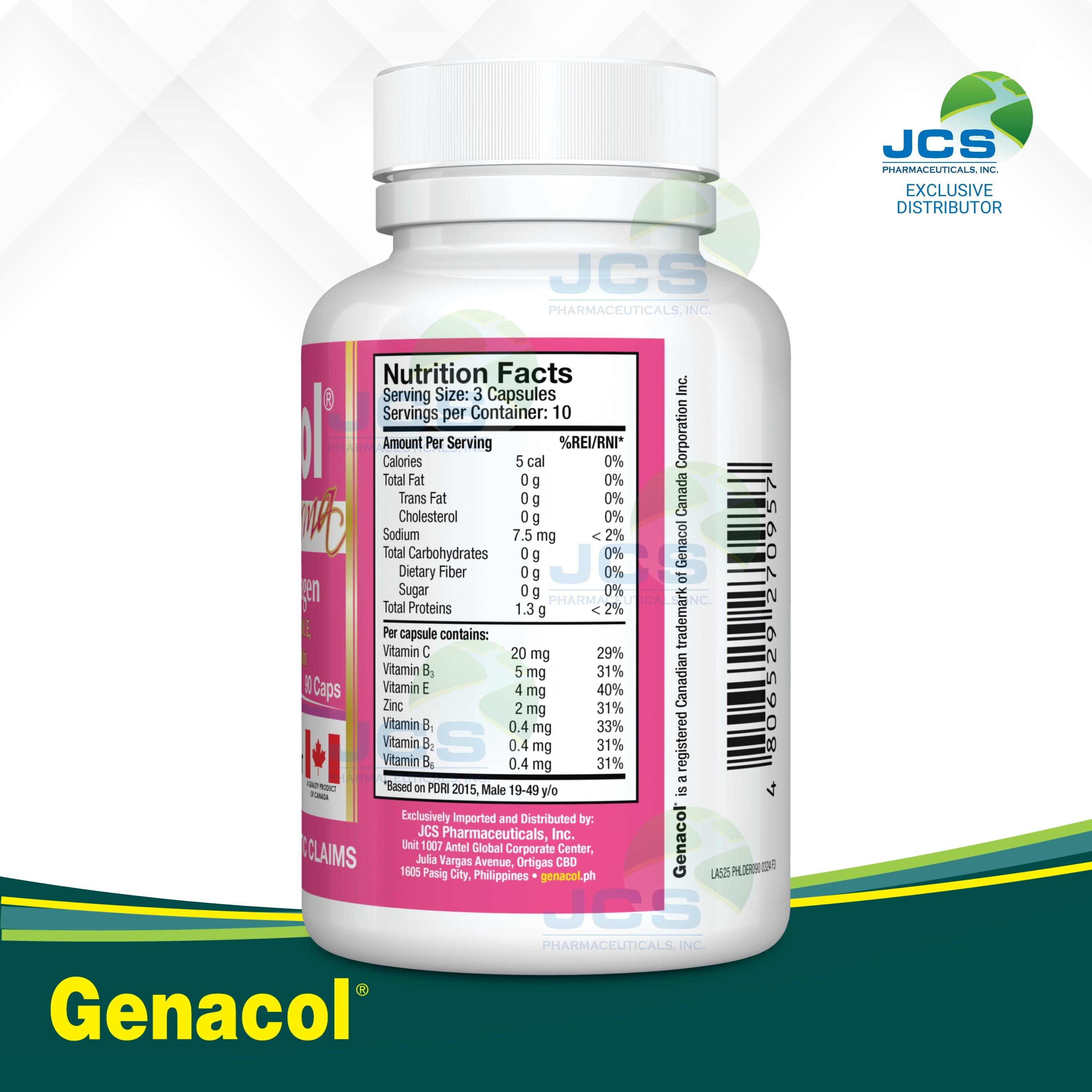 Genacol Derma AminoLock Collagen with Vit C, Vit B, Biotin 90 Capsules