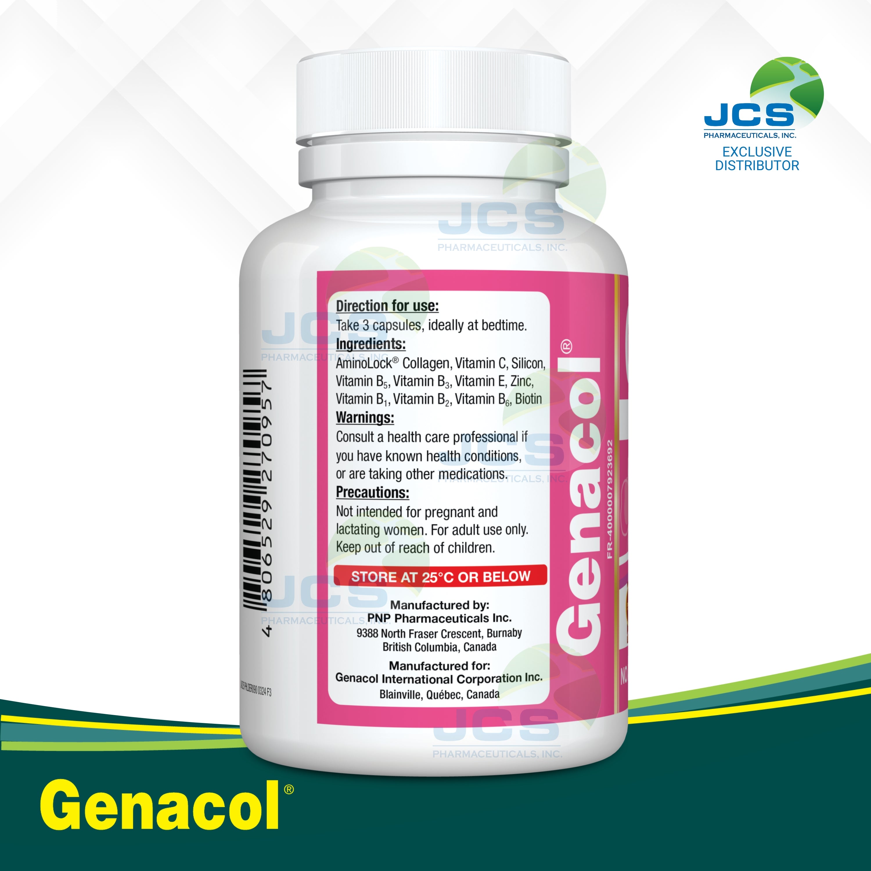 Genacol Derma AminoLock Collagen with Vit C, Vit B, Biotin 90 Capsules