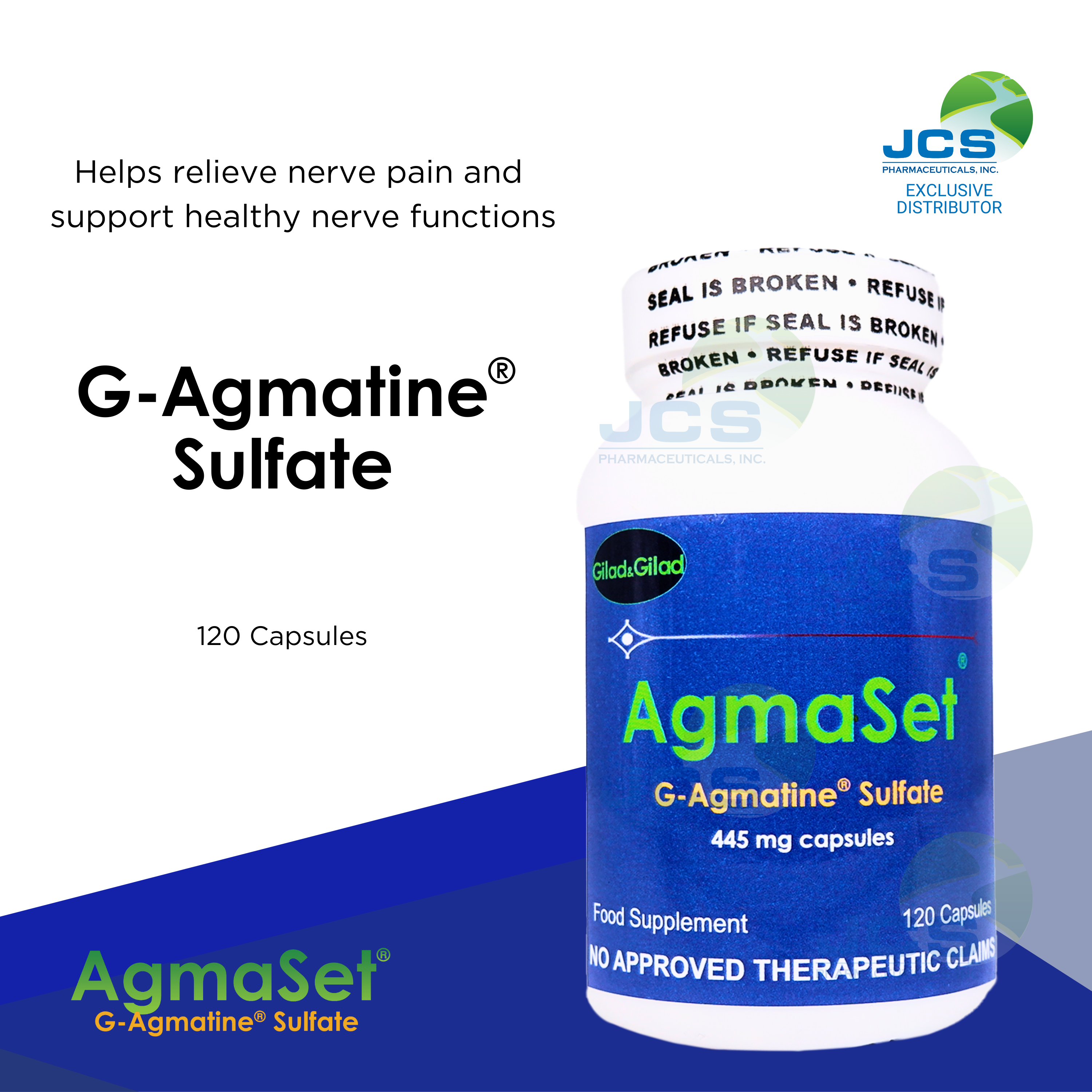 AgmaSet G-Agmatine Sulfate 120 Capsules