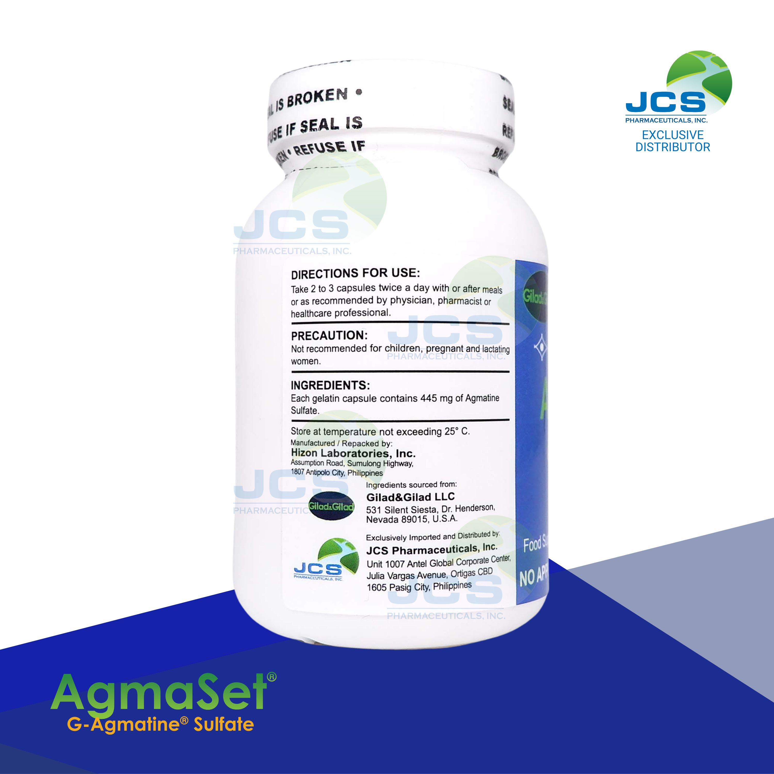 AgmaSet G-Agmatine Sulfate 120 Capsules