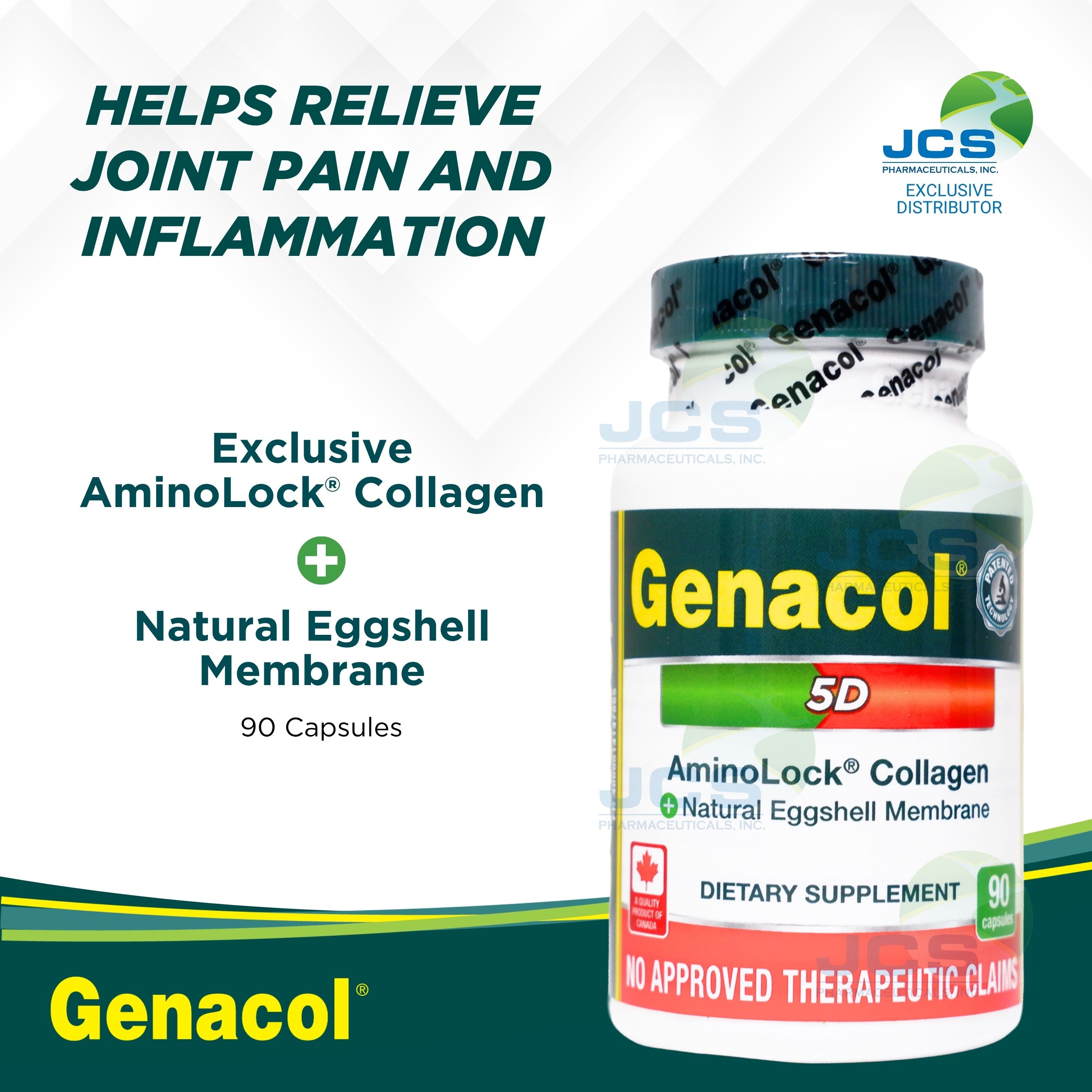 Genacol 5D AminoLock Collagen with Eggshell Membrane 90 Capsules