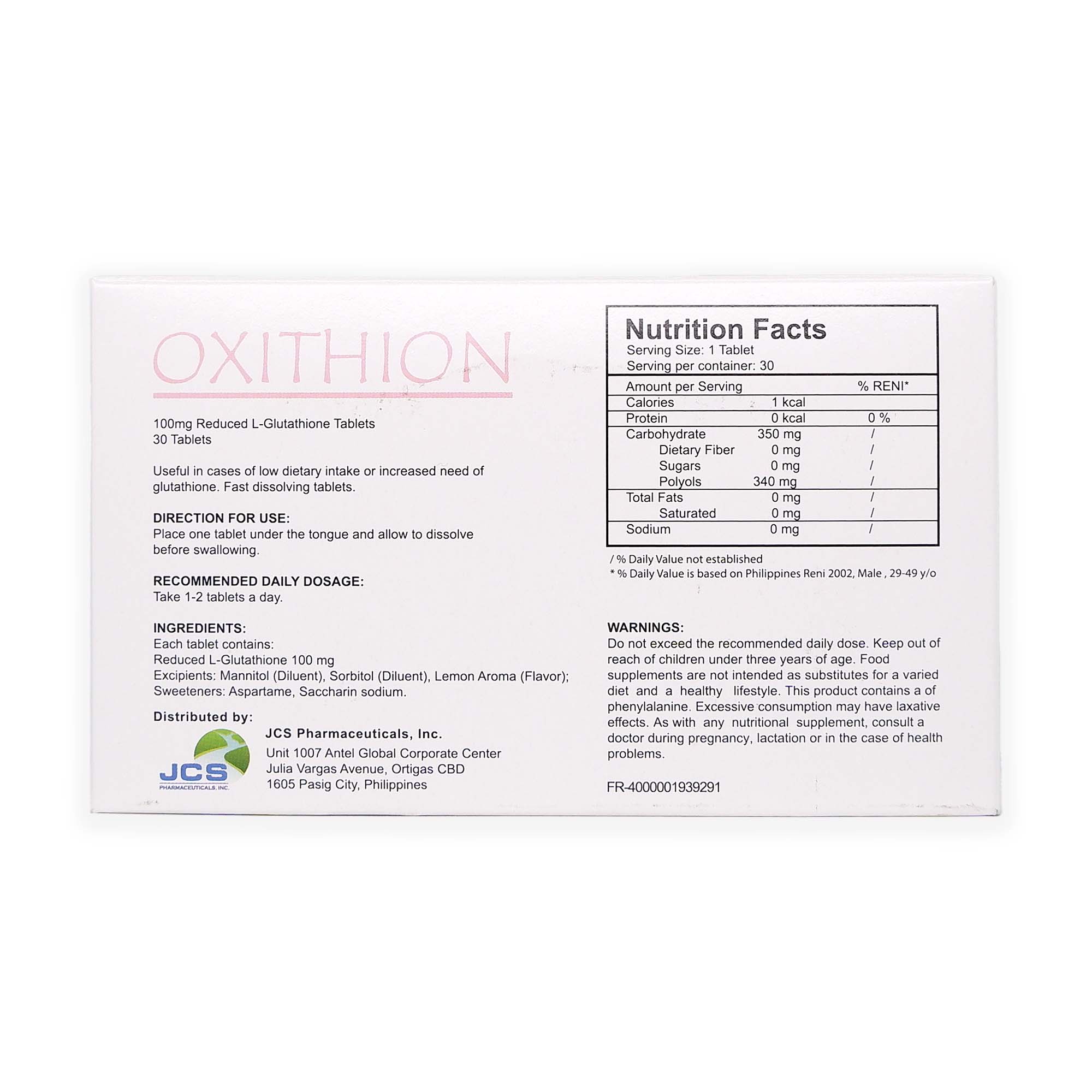 Oxithion 30 Tablets x 2 Boxes
